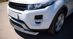 19 549 р. Защита переднего бампера (2 трубыØ76 и 42 мм, нержавейка) SLITKOFF Land Rover Range Rover Evoque 1 L538 дорестайлинг 5 дв. (2011-2015)  с доставкой в г. Вологда. Увеличить фотографию 3
