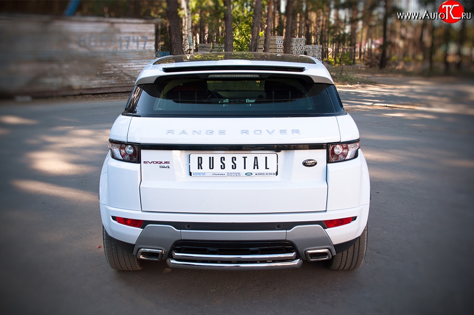 17 999 р. Защита заднего бампера (к-я DYNAMIC, Ø63 и 42 мм, нержавейка) SLITKOFF Land Rover Range Rover Evoque 1 L538 дорестайлинг 5 дв. (2011-2015)  с доставкой в г. Вологда