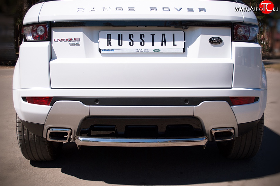 15 349 р. Защита заднего бампера (Ø76 мм, нержавейка, Dynamic) SLITKOFF Land Rover Range Rover Evoque 1 L538 дорестайлинг 5 дв. (2011-2015)  с доставкой в г. Вологда