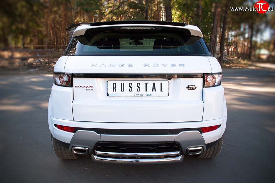 18 699 р. Защита заднего бампера (DYNAMIC, Ø76 и 42 мм, нержавейка) SLITKOFF Land Rover Range Rover Evoque 1 L538 дорестайлинг 5 дв. (2011-2015)  с доставкой в г. Вологда