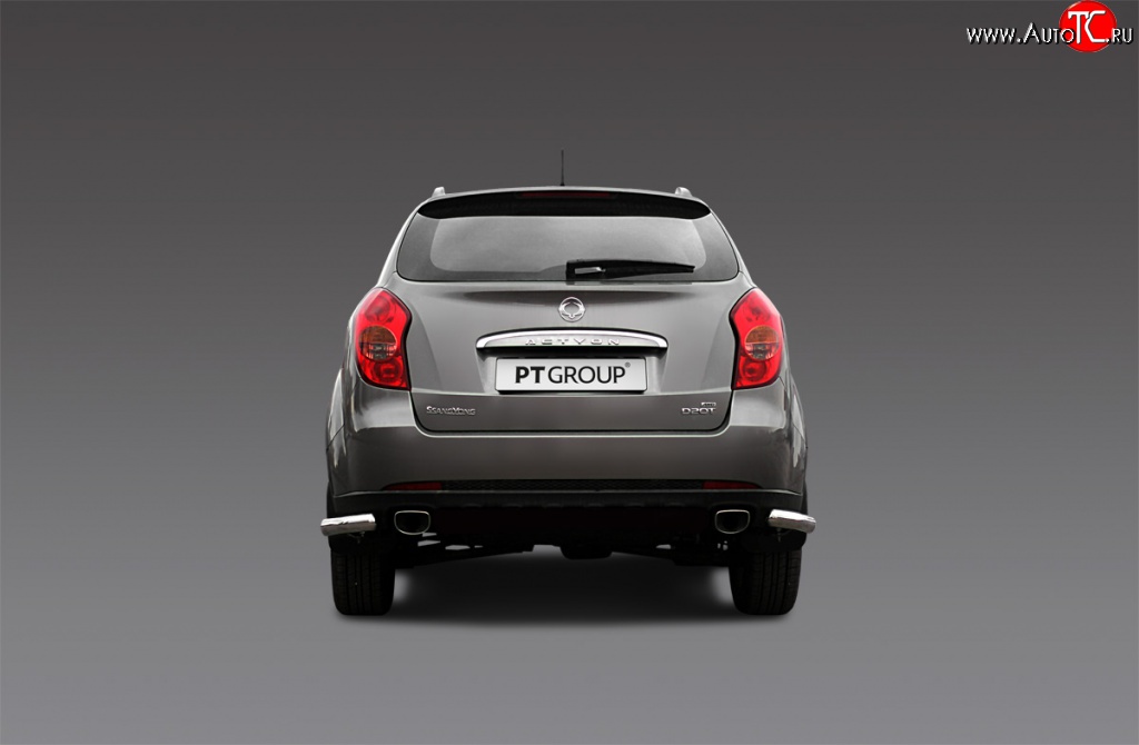 4 199 р. Угловая защита заднего бампера Petroil Tuning 63 мм SSANGYONG Actyon дорестайлинг (2010-2013)  с доставкой в г. Вологда