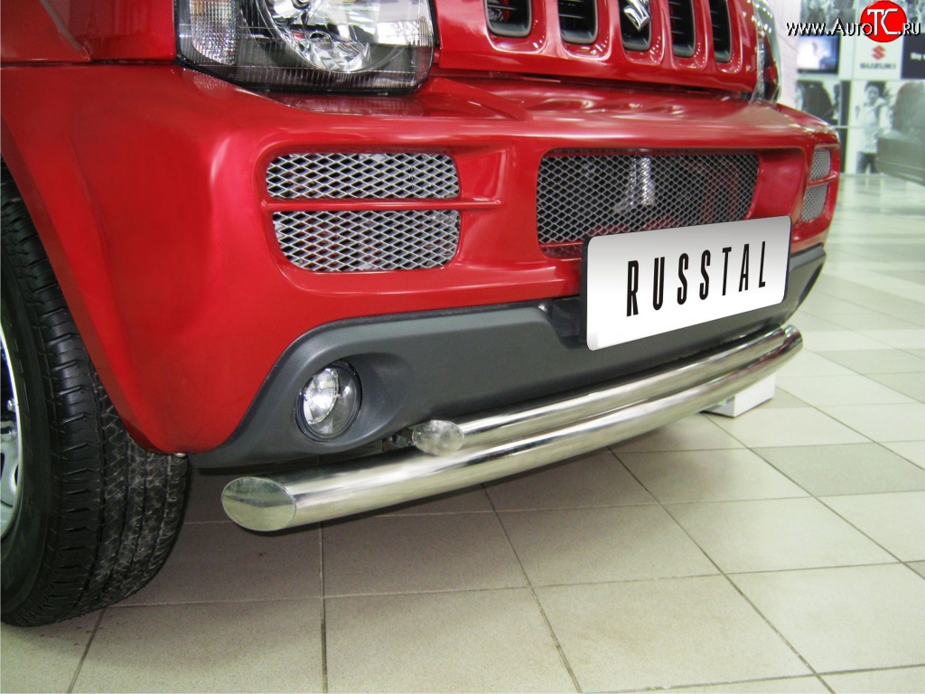 16 999 р. Защита переднего бампера (2 трубыØ63 и 42 мм, нержавейка) SLITKOFF Suzuki Jimny JB23/JB43 дорестайлинг (1998-2001)  с доставкой в г. Вологда