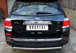 11 599 р. Защита заднего бампера (Ø75х42 мм, нержавейка) Russtal Toyota Highlander XU40 рестайлинг (2010-2013)  с доставкой в г. Вологда. Увеличить фотографию 2