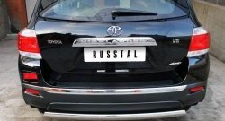 11 599 р. Защита заднего бампера (Ø75х42 мм, нержавейка) Russtal Toyota Highlander XU40 рестайлинг (2010-2013)  с доставкой в г. Вологда. Увеличить фотографию 3