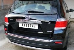 11 599 р. Защита заднего бампера (Ø75х42 мм, нержавейка) Russtal Toyota Highlander XU40 рестайлинг (2010-2013)  с доставкой в г. Вологда. Увеличить фотографию 4
