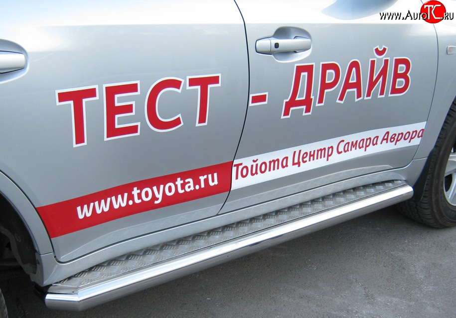 33 849 р. Широкая защита порогов SLITKOFF Toyota Land Cruiser 200 дорестайлинг (2007-2012)  с доставкой в г. Вологда