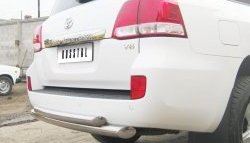 16 449 р. Защита заднего бампера (Ø76 и 63 мм, нержавейка) SLITKOFF Toyota Land Cruiser 200 дорестайлинг (2007-2012)  с доставкой в г. Вологда. Увеличить фотографию 2