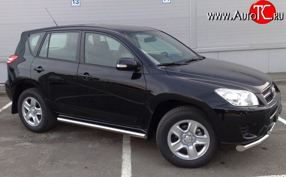 77 999 р. Защита порогов Russtal 76 мм Toyota RAV4 XA30 5 дв. 2-ой рестайлинг (2010-2013) (Защита порогов с со скосами на торцах (вариант 1))  с доставкой в г. Вологда
