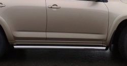 70 999 р. Защита порогов Russtal из круглой трубы диаметром 63 мм Toyota RAV4 XA30 5 дв. удлиненный дорестайлинг (2003-2008) (Защита порогов с со скосами на торцах (вариант 1))  с доставкой в г. Вологда. Увеличить фотографию 2