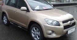 83 999 р. Защита порогов Russtal из трубы d76 мм с пластиковыми вставками для ног Toyota RAV4 XA30 5 дв. удлиненный 1-ый рестайлинг (2009-2010) (Защита порогов с со скосами на торцах (вариант 1))  с доставкой в г. Вологда. Увеличить фотографию 2