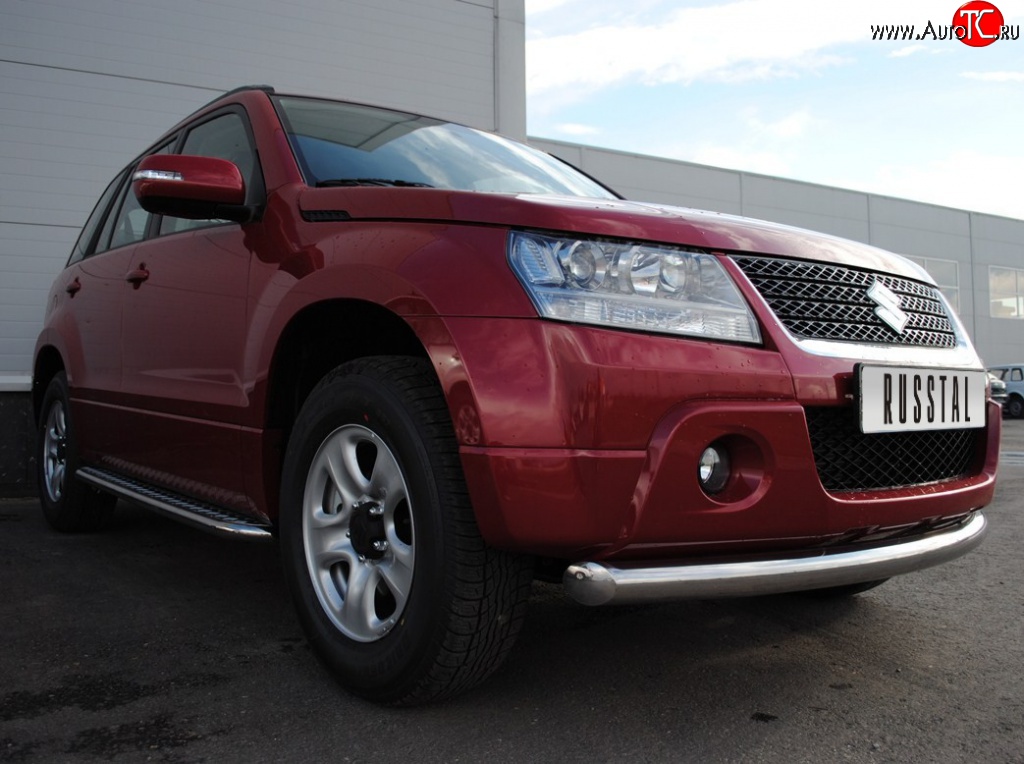 15 999 р. Одинарная защита переднего бампера SLITKOFF Suzuki Grand Vitara JT 5 дверей дорестайлинг (2005-2008)  с доставкой в г. Вологда