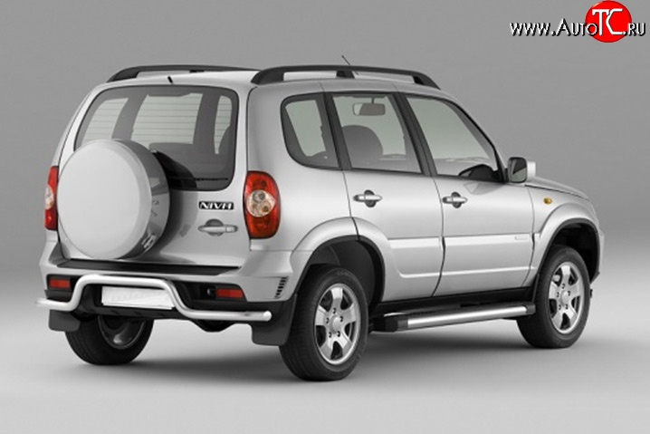 5 999 р. Защита заднего бампера DiMax 63 мм под ТСУ Chevrolet Niva 2123 рестайлинг (2009-2020)  с доставкой в г. Вологда