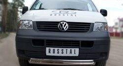 16 999 р. Защита переднего бампера (2 трубыØ63 и 42 мм, нержавейка) SLITKOFF Volkswagen Transporter T5 дорестайлинг (2003-2009)  с доставкой в г. Вологда. Увеличить фотографию 3