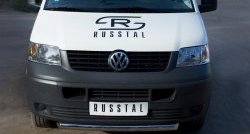 15 799 р. Одинарная защита переднего бампера SLITKOFF диаметром 63 мм Volkswagen Transporter T5 дорестайлинг (2003-2009)  с доставкой в г. Вологда. Увеличить фотографию 2