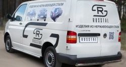 12 749 р. Правая защита порога SLITKOFF из круглой трубы диаметром 63 мм с заглушкой Volkswagen Transporter T5 дорестайлинг (2003-2009)  с доставкой в г. Вологда. Увеличить фотографию 2