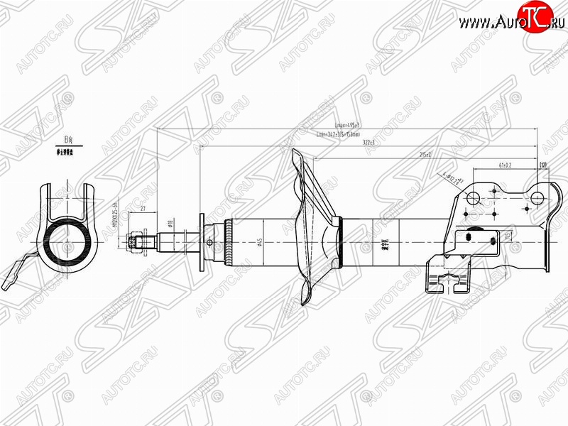 3 269 р. Правый амортизатор передний SAT  Nissan 100NX (1990-1996)  с доставкой в г. Вологда
