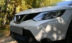 1 469 р. Сетка на бампер Russtal (черная) (для авто с парктроником) Nissan Qashqai 2 J11 рестайлинг (2017-2022)  с доставкой в г. Вологда. Увеличить фотографию 2