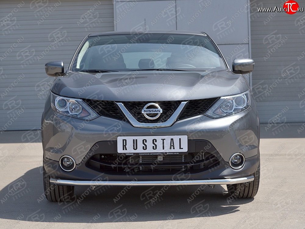 13 399 р. Защита переднего бампера (Ø42 мм, нержавейка, SPB) SLITKOFF Nissan Qashqai 2 J11 дорестайлинг (2013-2019)  с доставкой в г. Вологда