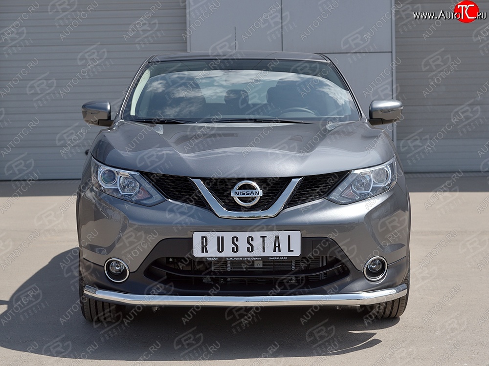 14 199 р. Защита переднего бампера (Ø42 мм, нержавейка) SLITKOFF Nissan Qashqai 2 J11 дорестайлинг (2013-2019)  с доставкой в г. Вологда