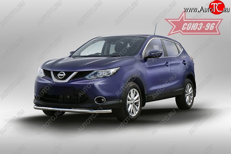 2 384 р. Защита переднего бампера одинарная Souz-96 (d60) Nissan Qashqai 2 J11 дорестайлинг (2013-2019)  с доставкой в г. Вологда