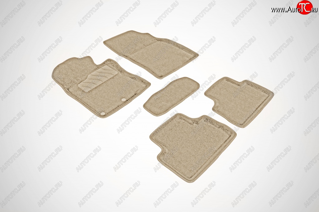 7 399 р. Износостойкие коврики в салон SeiNtex Premium 3D 4 шт. (ворсовые, бежевые)  Nissan Qashqai  2 (2017-2022) J11 рестайлинг  с доставкой в г. Вологда
