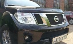 1 469 р. Нижняя сетка на бампер Russtal (черная) Nissan Pathfinder R51 рестайлинг (2009-2014)  с доставкой в г. Вологда. Увеличить фотографию 2