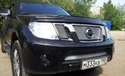 1 539 р. Нижняя сетка на бампер Russtal (хром) Nissan Pathfinder R51 рестайлинг (2009-2014)  с доставкой в г. Вологда. Увеличить фотографию 2