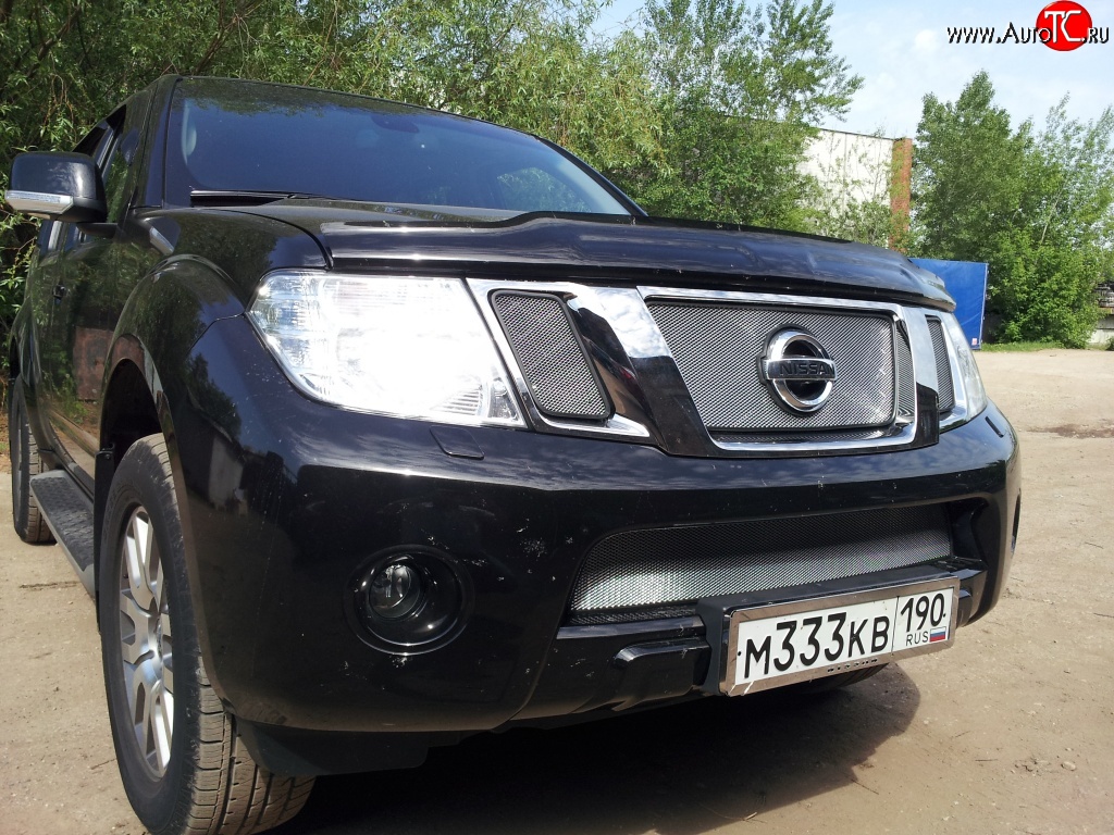 2 499 р. Сетка в решетку радиатора Russtal Nissan Pathfinder R51 рестайлинг (2009-2014) (хром)  с доставкой в г. Вологда