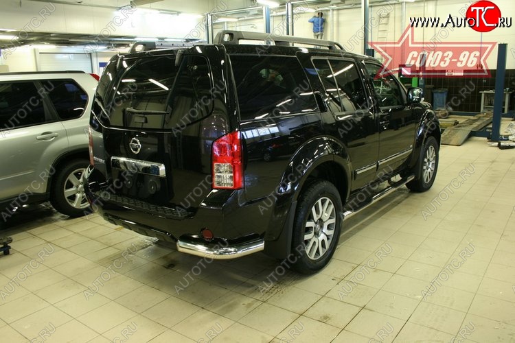13 949 р. Защита заднего бампера из боковых уголков Souz-96 (d76) Nissan Pathfinder R51 рестайлинг (2009-2014)  с доставкой в г. Вологда