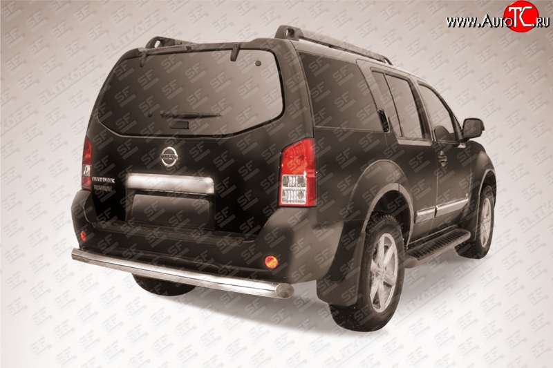 13 499 р. Защита заднего бампера из трубы диаметром 76 мм Slitkoff Nissan Pathfinder R51 рестайлинг (2009-2014) (Нержавейка, Полированная)  с доставкой в г. Вологда