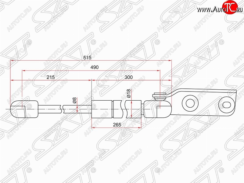 1 069 р. Правый газовый упор крышки багажника SAT Nissan Wingroad 2 Y11 дорестайлинг универсал (1999-2001)  с доставкой в г. Вологда