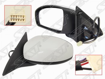 Боковое левое зеркало заднего вида SAT (обогрев, 5 контактов) Nissan Almera G15 седан (2012-2019)