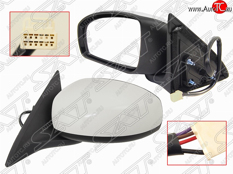 3 299 р. Боковое левое зеркало заднего вида SAT (обогрев, 5 контактов) Nissan Almera G15 седан (2012-2019) (Неокрашенное)  с доставкой в г. Вологда