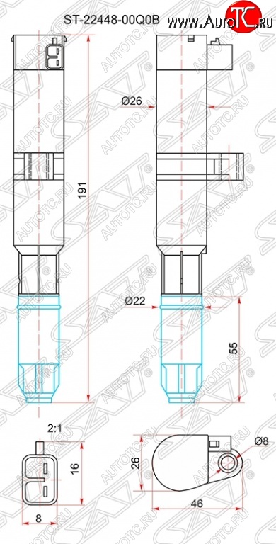 769 р. Катушка зажигания SAT  Nissan Almera  G15 (2012-2019) седан  с доставкой в г. Вологда