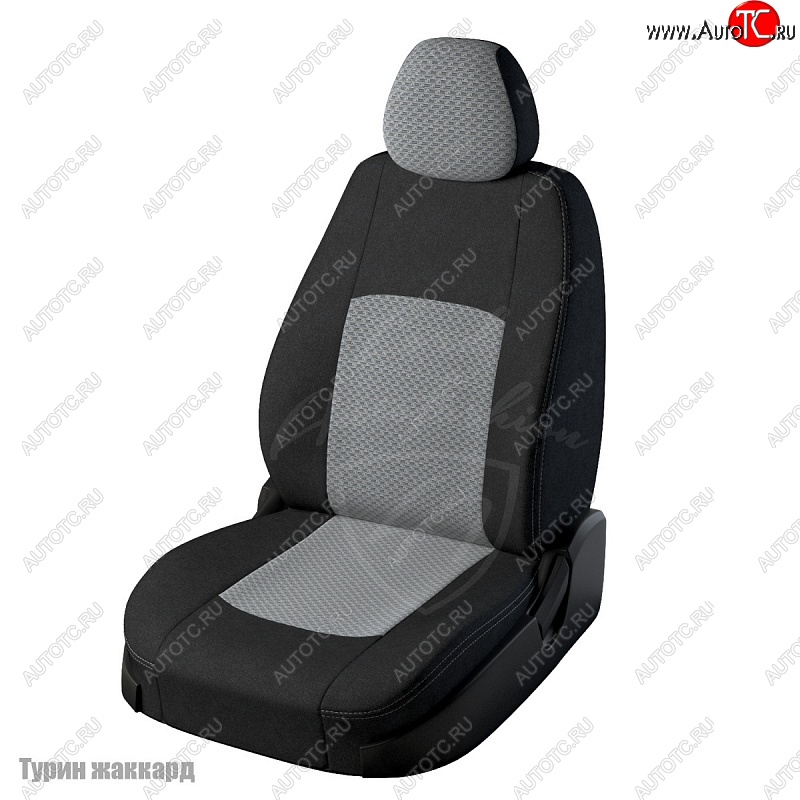 6 749 р. Чехлы для сидений Lord Autofashion Турин (жаккард, раздельная спинка) Nissan Almera G15 седан (2012-2019) (Черный, вставка Тропик)  с доставкой в г. Вологда