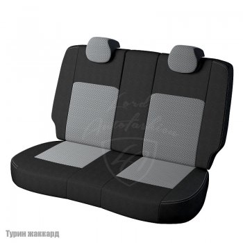 6 749 р. Чехлы для сидений Lord Autofashion Турин (жаккард, раздельная спинка) Nissan Almera G15 седан (2012-2019) (Черный, вставка Тропик)  с доставкой в г. Вологда. Увеличить фотографию 2
