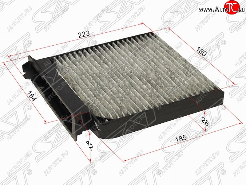 287 р. Фильтр салонный SAT (угольный, 223/185х180/164х42/28 mm)  Nissan Almera  G15 (2012-2019), Nissan Micra  K12 (2002-2010), Nissan Note  1 (2004-2013), Nissan Terrano  D10 (2013-2022), Renault Clio ( CB,  BB,  KR,  CR,  BR) (1998-2013), Renault Duster  HS (2010-2015), Renault Logan  1 (2004-2016), Renault Sandero  (BS) (2009-2014), Renault Sandero Stepway  (BS) (2010-2014), Renault Symbol  седан (2002-2008), Renault Twingo  2 (2007-2014)  с доставкой в г. Вологда
