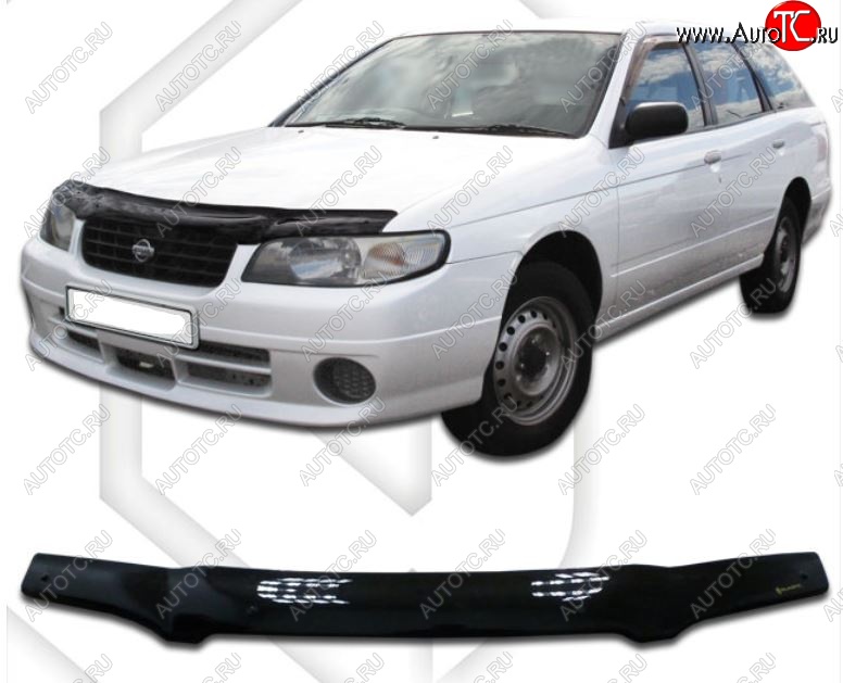 1 999 р. Дефлектор капота CA-Plastic  Nissan Avenir (1999-2005) (Classic черный, Без надписи)  с доставкой в г. Вологда