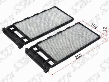 Фильтр салонный SAT (угольный, 258х102х12 mm) Nissan Micra K11 5 дв. рестайлинг (2000-2003)