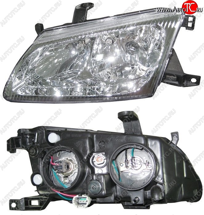 3 499 р. Левая фара SAT (2 лампочки, к габариту ST-215-1592, Евросвет) Nissan Bluebird Sylphy седан G10 дорестайлинг (2000-2003)  с доставкой в г. Вологда