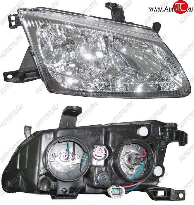 3 499 р. Правая фара SAT (2 лампочки) Nissan Bluebird Sylphy седан G10 дорестайлинг (2000-2003)  с доставкой в г. Вологда