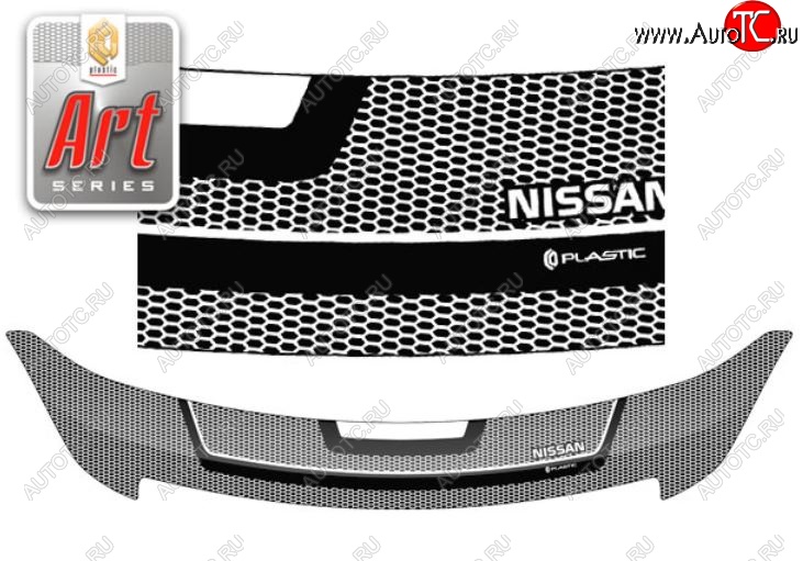 2 299 р. Дефлектор капота CA-Plastiс  Nissan Bluebird Sylphy  седан (2005-2012) G11 (Серия Art графит)  с доставкой в г. Вологда