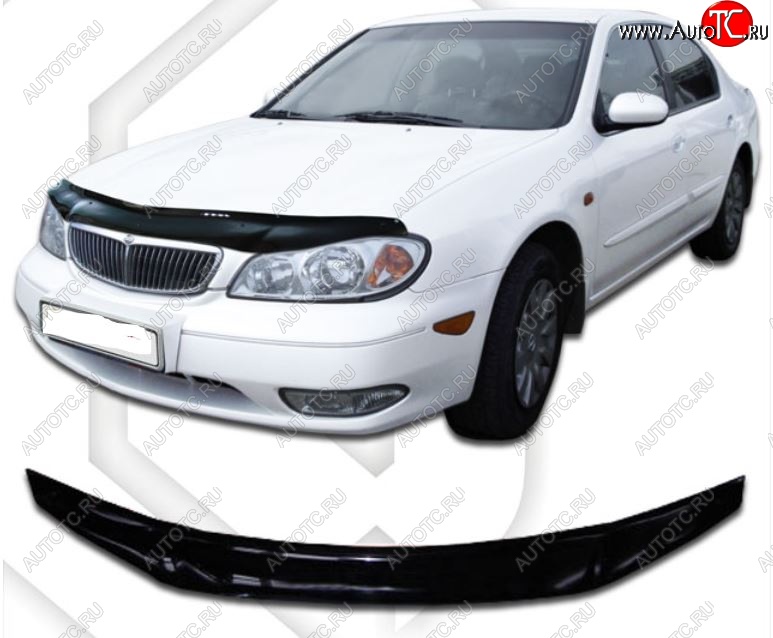 1 999 р. Дефлектор капота CA-Plastic Nissan Cefiro A33 (1998-2003) (Classic черный, Без надписи)  с доставкой в г. Вологда