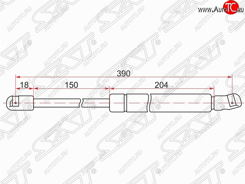 659 р. Газовый упор капота SAT Nissan Maxima A33 дорестайлинг (2000-2003)  с доставкой в г. Вологда