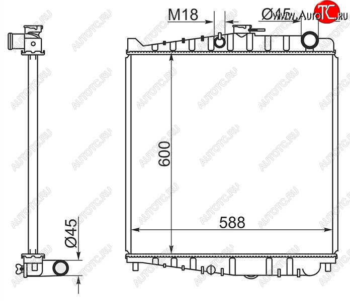 10 399 р. Радиатор двигателя (пластинчатый, FE6E, МКПП) SAT Nissan Condor (1990-2005)  с доставкой в г. Вологда