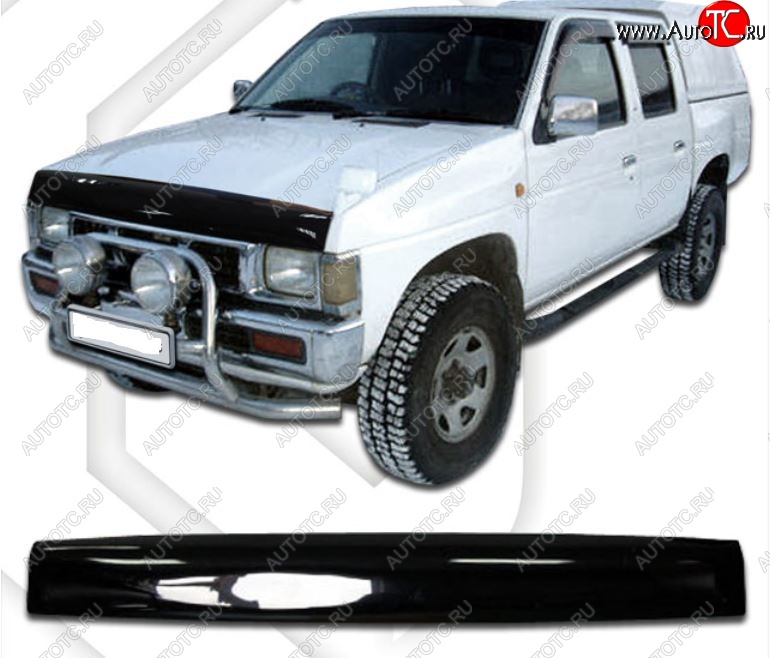 1 999 р. Дефлектор капота CA-Plastic Nissan Datsun (1990-1995) (Classic черный, Без надписи)  с доставкой в г. Вологда