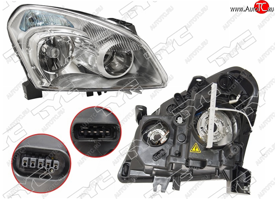 18 599 р. Правая фара (под ксенон, под электрокорректор, Евросвет) TYC Nissan Qashqai 1 дорестайлинг (2007-2010)  с доставкой в г. Вологда