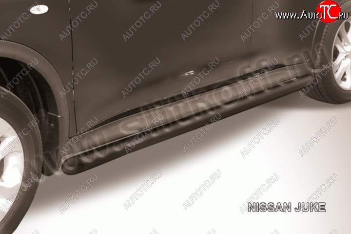 10 349 р. Защита порогов d57 (4WD) Slitkoff Nissan Juke 1 YF15 дорестайлинг (2010-2014) (сталь с полимерным покрытием, цвет черный)  с доставкой в г. Вологда