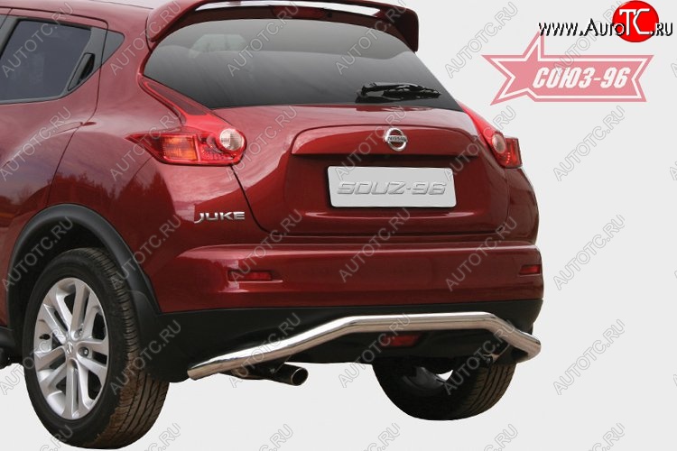9 899 р. Защита заднего бампера Souz-96 (d60) Nissan Juke 1 YF15 рестайлинг (2014-2020)  с доставкой в г. Вологда