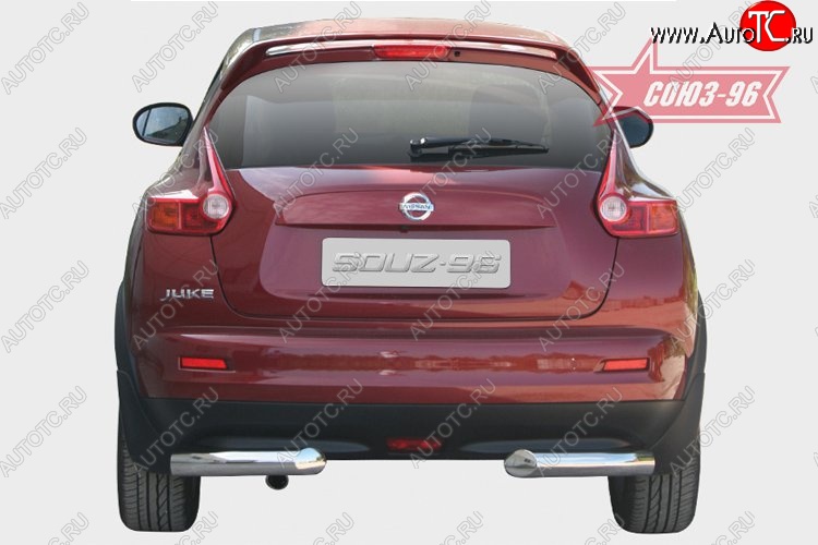 11 987 р. Защита заднего бампера Souz-96 4х2 (d76) Nissan Juke 1 YF15 рестайлинг (2014-2020)  с доставкой в г. Вологда